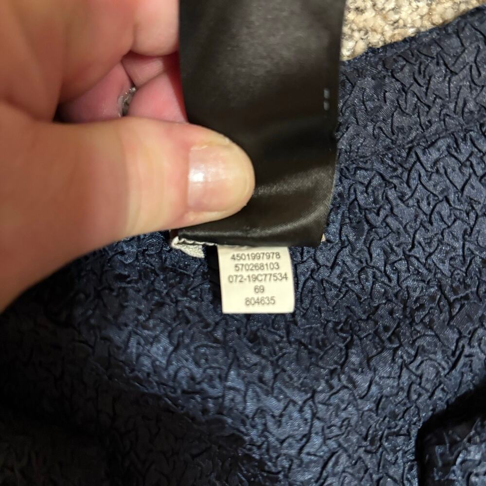 Chico’s Travelers Jacket Cardigan Women’s Sz 1 / L Navy Gold Embroidered Sheer - Picture 8 of 11
